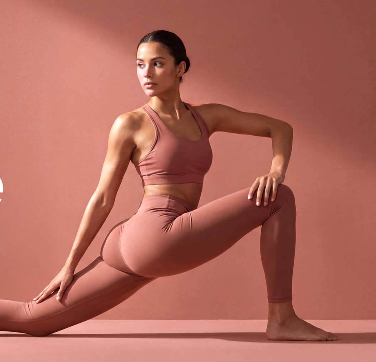 Frauenfitness Willisau: Frau beim Stretching in Rosé, Vitalité Fitnessstudio nur für Frauen